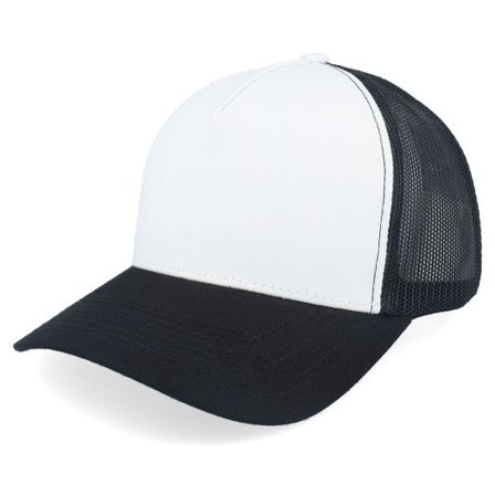 Equip - Svart trucker Keps - Blank White/Black A-frame Trucker @ Hatstore