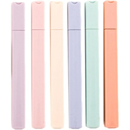 Färgpenna, Pastellmarkörset, 6 Pastellfärgade Markörpennor, Kontors- och Skolmaterial Estetisk Markör för Planerare, Salt System