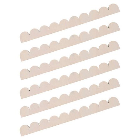 6 st Obehandlade Kammusslade Trälister för DIY Heminredning – Stilfull Kantlist för Väggar, Skåp, Hyllor och Dörrar – Lätt att Måla och I (FMY)