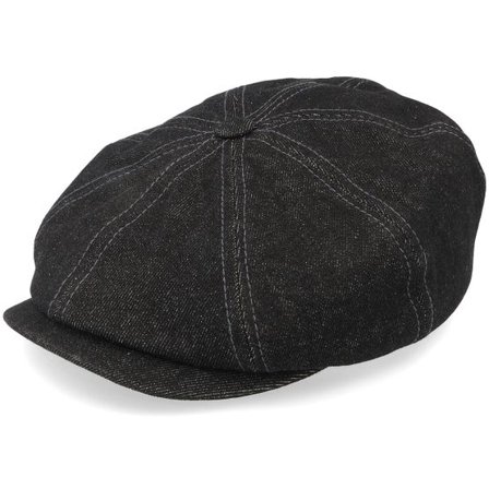 Stetson - Svart flatcap Keps - Hatteras Denim Black Flat Cap @ Hatstore