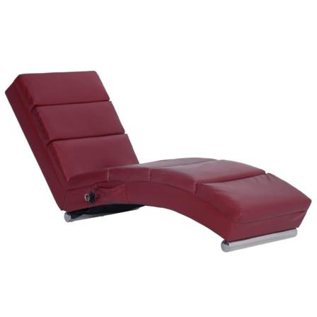 Vidaxl Massageschäslong Vinröd Konstläder Röd