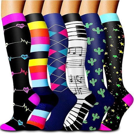 6-pakning kobber unisex kompresjonssokker sirkulasjon - beste støtte for medisinsk