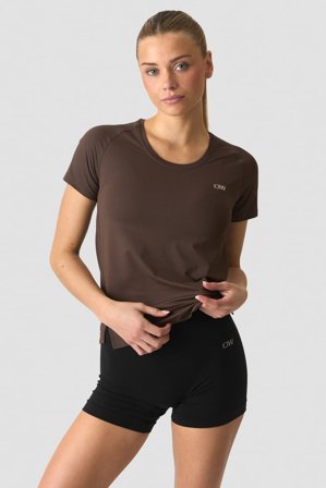 ICANIWILL - Stride Mesh T-shirt Wmn Dark Brown- Træningstrøje - Damer - Træningstøj fra ICIW