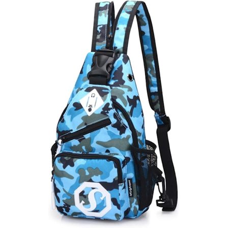 Skolväska Bröstväska Pojkar/Flickor Axelväska Herr Dam Satchel Sling Bag Ryggsäck Axelväska Resa Sport Crossbody Väska Vattentät Polyester, Blå