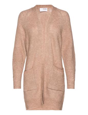 Slflulu Ls Knit Long Cardigan Beige Selected Femme