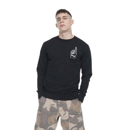 Wood Wood Hugh sweatshirt , Zwart , Heren , Maat: S