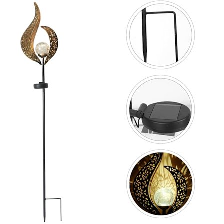 Solcellelampe med flammeutseende - hagedekorasjon