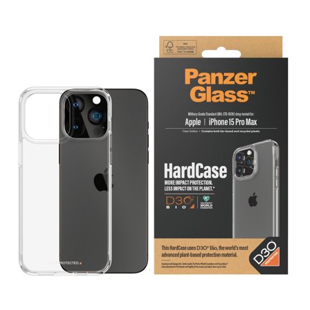 Panzer Transparent w. D3O iPhone 15 Pro Max HardCase PanzerGlass - High quality tempered glass screen protector