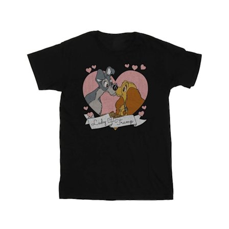 Disney Dam/Kvinnor Lady Och Lufsen Kärlek Bomull Boyfriend T-shirt