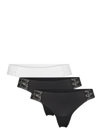 Brief Lace Invisible Thong Low Stringtruse Undertøy Svart Lindex