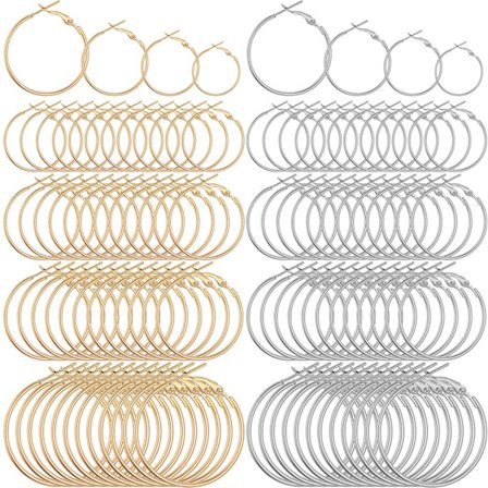 96 stk. øredobber hoops for smykkelaging 20 mm 25 mm 30 mm 40 mm_YF
