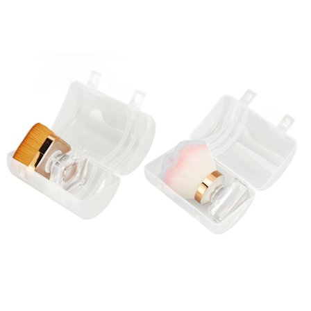 Sminkborste Set Flat Top Foundation Blomma Form Fluffig Puderborste Kosmetika Foundation Puder Verktyg med 2 st Förvaringsfodral