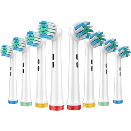 Tandbørstehoved 8-pak 4X Oral B Cross Action Tandbørstehoved og 4X Oral B Precision Clean Tandbørstehoveder