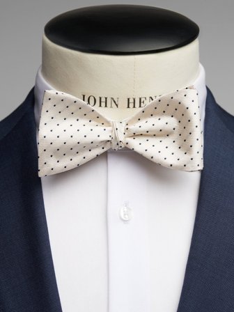 John Henric Men's Champagnerfarbene Gepunktete Fliege Size Self-tied