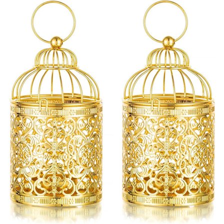 Lysestager Metal Bur Lanterne - 2 Stykker Små Hængende Lys