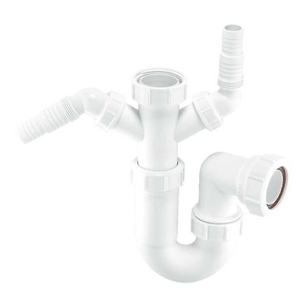 WM11 McAlpine dobbelt vandlås til hvidevarer med 75 mm vandlås