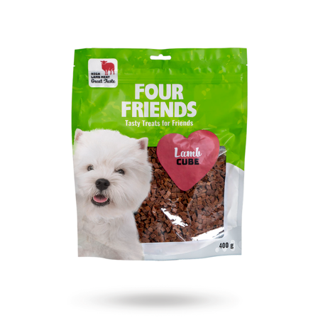 Fourfriends Lamb Cube 400g - Matskåler, Hundegobiter & Tyggeben til hund & katt på Doggie.no