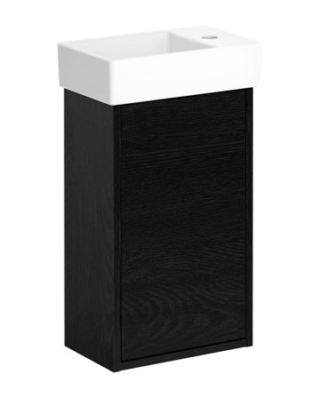 Gustavsberg Artic Small GB71ACVC34TKSWL Servantskap svart askfinér/matt hvit, 36 cm, venstre Svart askfinér/matt Hvit, Baderom