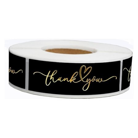 Takk-klistremerker Svarte klistremerker 500 stk
