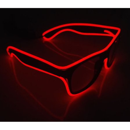 Röd LED-glasögon med trådlös ljus, EL-ljus lysande