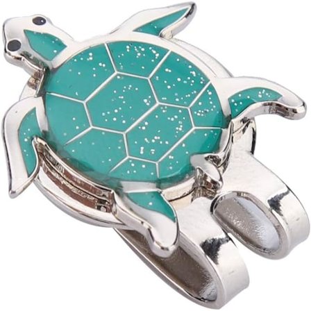 Golf-lippalakkipidike, kestävä ruostumaton teräs, golf-lippalakin pidike, kilpikonna-golfpallomerkki, hauska golfpallomerkki magneettisella 