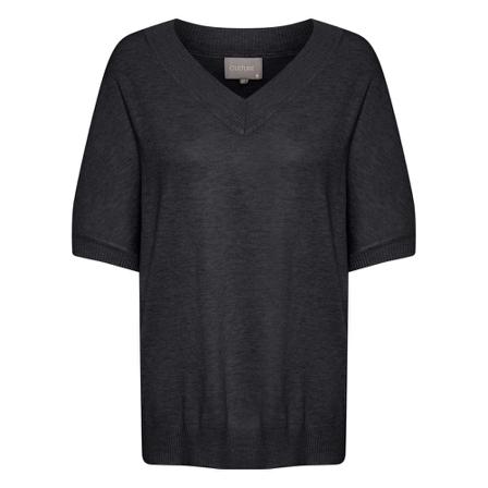 Culture T-shirt SS V-neck Sort, Dame T-shirts, Størrelse: XL