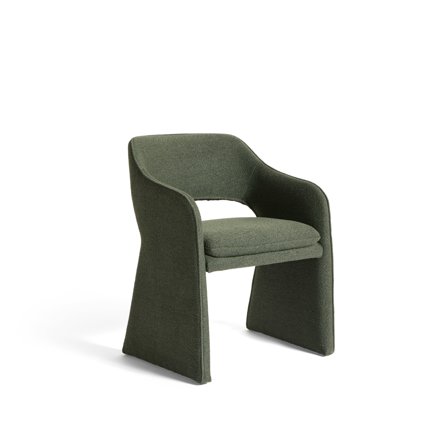 Plush spisebordsstol, armlæn | Crush Bouclé Grøn - 59x57x79 - Stole