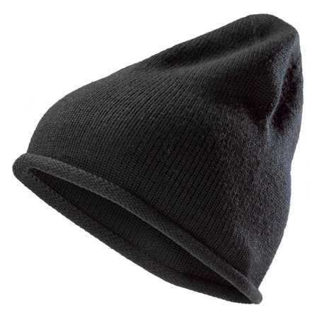 Czarna czapka beanie z wełny merynosa Franke Montagna dla mężczyzn - Czapki typu beanie