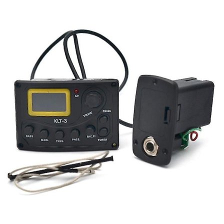 4-bands EQ-equalizer -3 Akustisk Gitarr Bas EQ Förförstärkare Med Digital Stämmare Gitarr Pickup