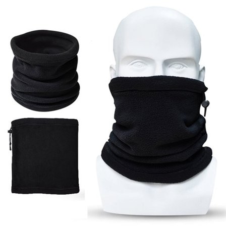Neck Warmer / Halsduk med fleece och dragsko - Svart