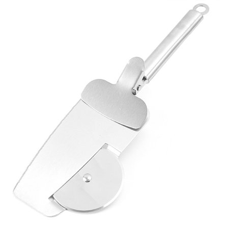 3-i-1 pizzakutter i rustfritt stål Arbeidsbesparende, holdbar rullekutter for hjemmekjøkkenet 3 i 1