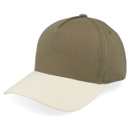 Equip - Grön adjustable Keps - Blank Dark Olive/Stone A-frame Adjustable @ Hatstore