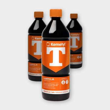 Lamppuöljy Kemetyl, parafiini, 1 litra, 3-pack