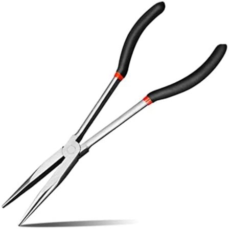 Erittäin pitkät teräväkärkiset suorat pihdit - Ammattimainen kalastuspihtisarja tee-se-itse-käsitöihin, korjauksiin, kotikäyttöön, ahtaisiin 