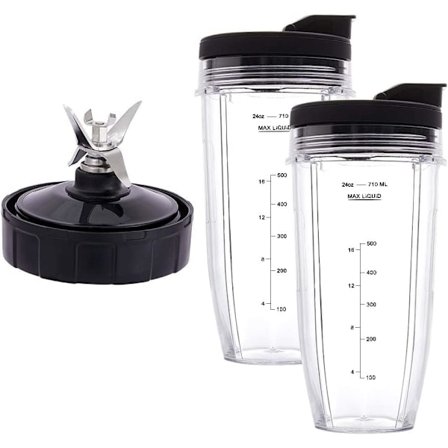 Blender-reservedele til Ninja, 2 24oz kopper med låg til at tage med,