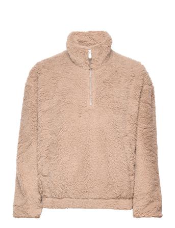 Vmcozyemily Short Teddy Anorak Boos Sweat-shirts & Hoodies Fleeces & Midlayers Beige Vero Moda