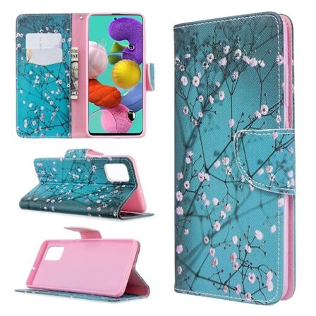 Wonderland Samsung Galaxy A51 flip kuoret - Puu Kukkien Kanssa