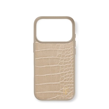 Vegan Leather Case MagSafe iPhone 17 Pro Warm Beige Croco