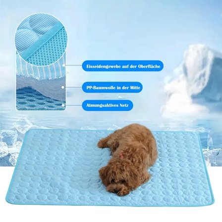 Kjølematte for hund, sklisikker kjølematte for kjæledyr, kjølematte for katter, kjøleseng for kjæledyr til innendørs og utendørs bruk 40 x 50