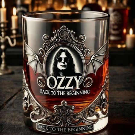 Ozzy Osbourne Mindes Whiskyglas (8 cm x 8 cm x 9 cm)