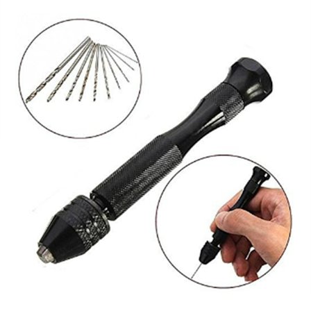 Håndboremaskine med 10 forskellige bits Black 0.6-2.0 mm