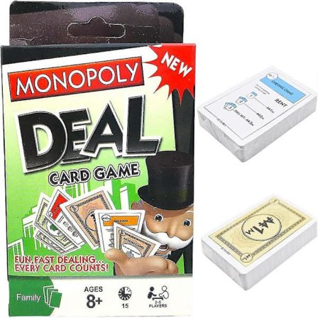 Monopoly brädspel, Monopoly kortspel, Monopoly Deal kortspel för barn och familjer