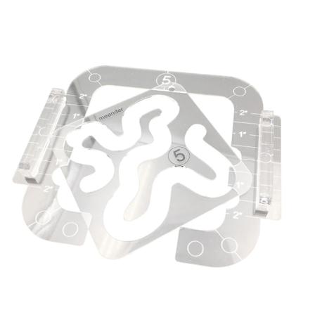 Frihåndsquiltningsskabelonserie med quilteramme til hjemmesymaskinelineal Multicolor