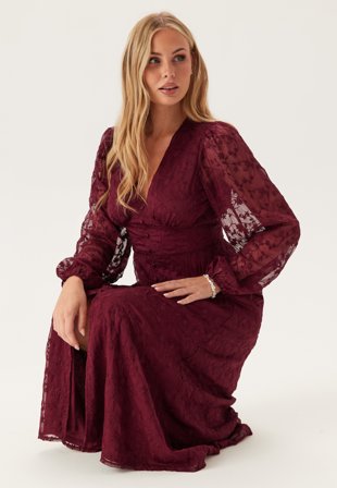 Bubbleroom Occasion Embroidered Midi Dress Klær