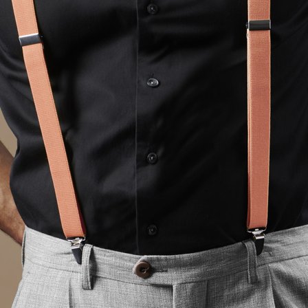 Coral Slim Clip-On Suspenders for Men - Clip-on braces & suspenders