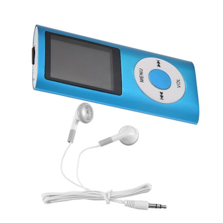 MP3-afspiller med Bluetooth 5.0, musikafspiller med 32 GB TF-kort, FM, øretelefon, bærbar HiFi-musikafspiller (blå)