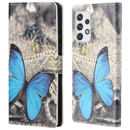 Samsung Galaxy A23 5g Fodral - Blå Fjäril Animal Print