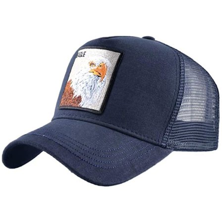 Unisex Djur Mesh Trucker Hat Snapback Broderad Patch Ba