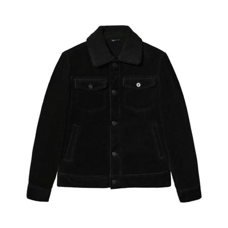 Mango Faux shearling-lined corduroy Jakke Sort, Herre