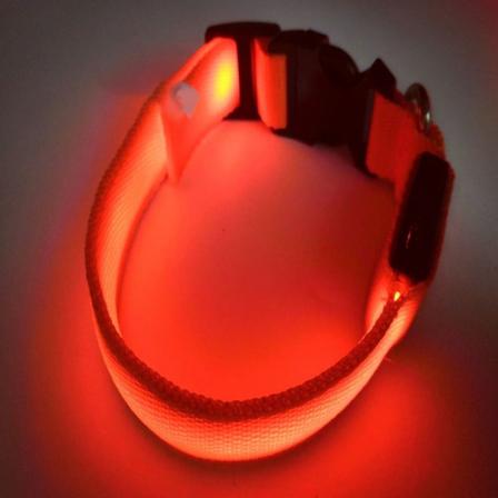 Hunde LED-ladbar lysende krage justerbar reflekterende